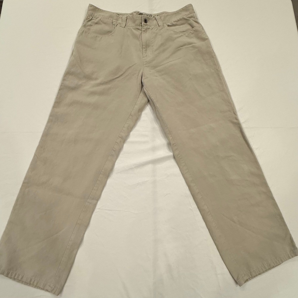 Tommy Bahama Mens 5-Pocket Pants Khaki Resort Casual Size 35x30 Loose Fit‎